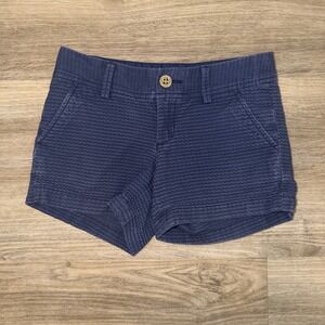 Lilly Pulitzer Callahan Shorts Blue Textured Cotton Casual Women's Size 00